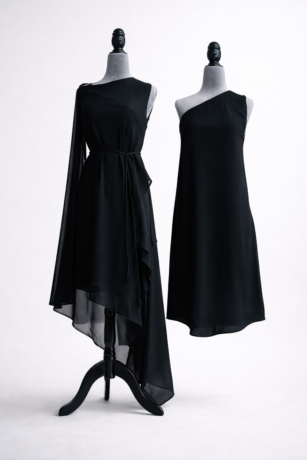 Solveig Black Double Dress for Women | MØRKE Studio