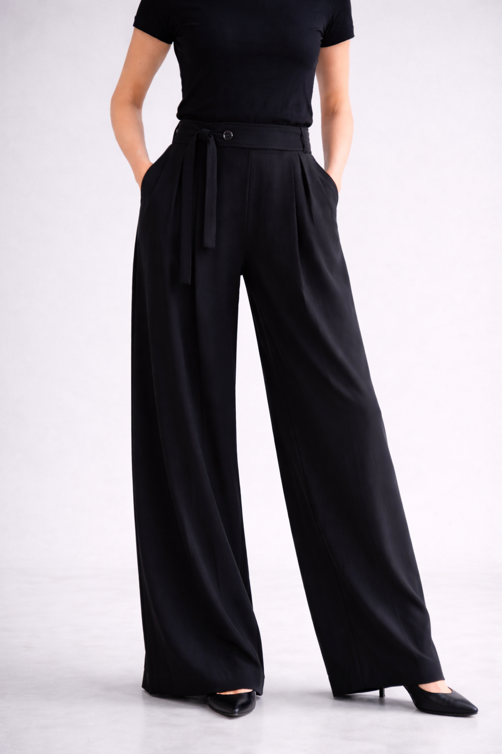 Siv Palazzo Trousers. Calm Precision