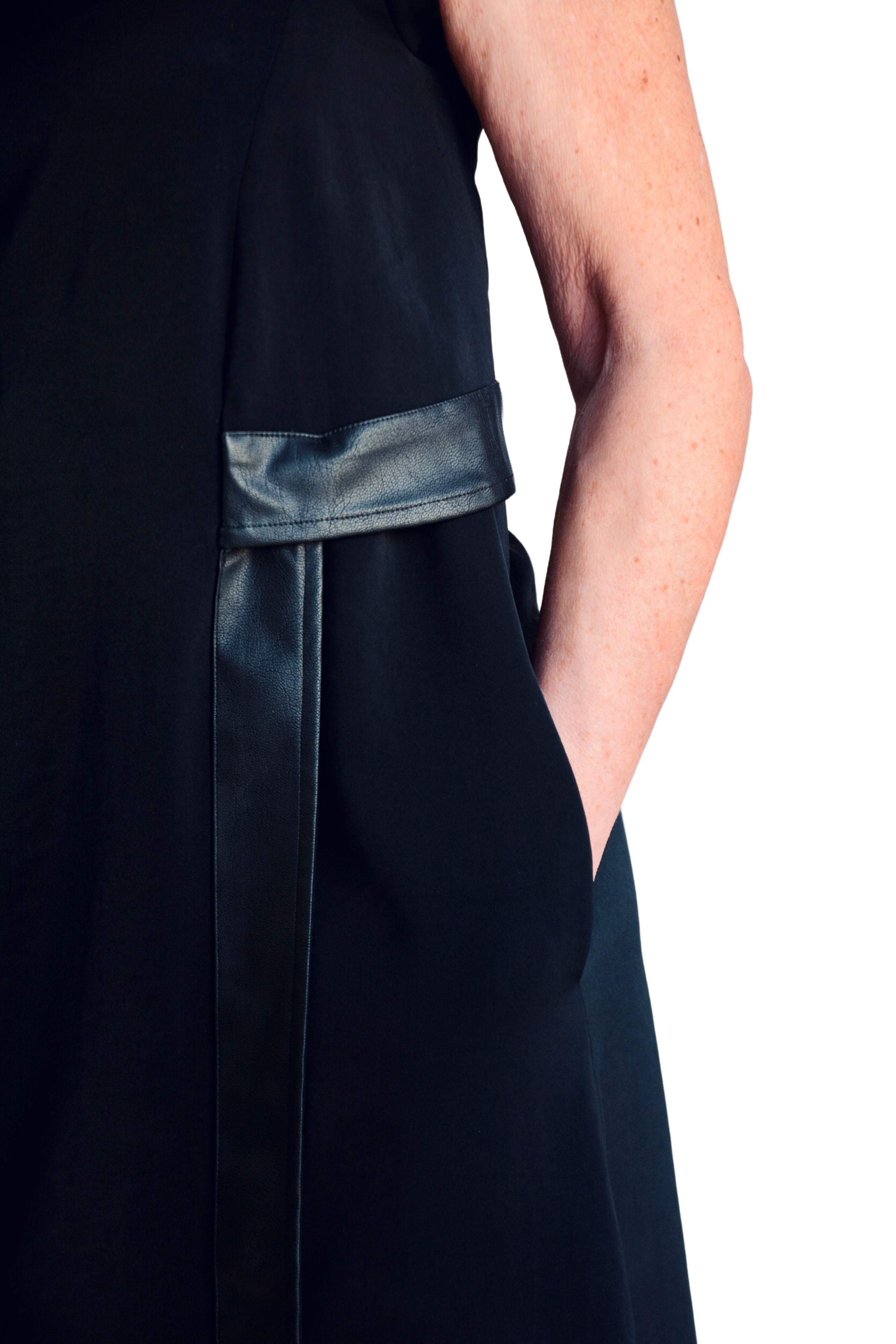 Freya Dress. Leather and Light.