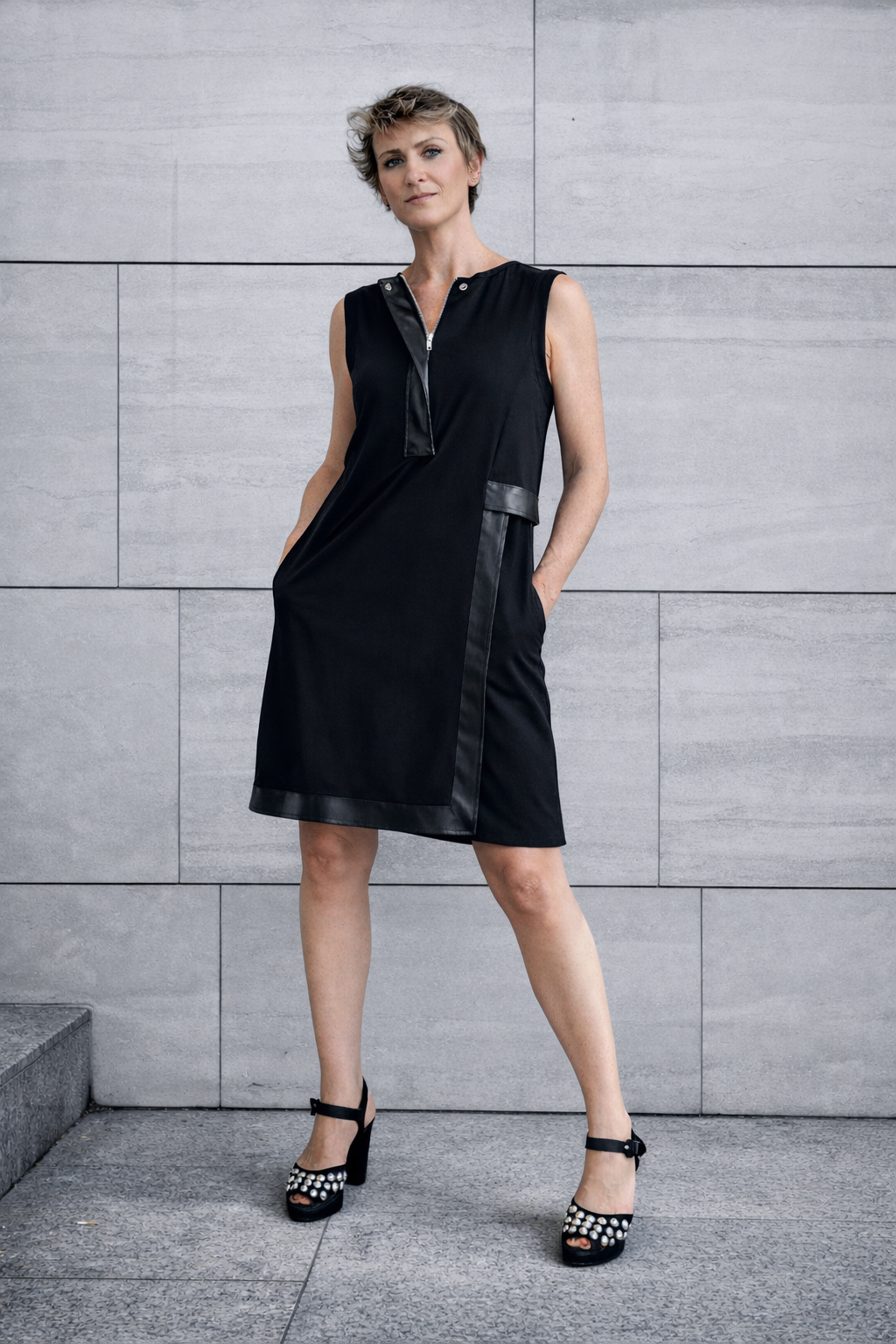Freya Dress. Leather and Light.
