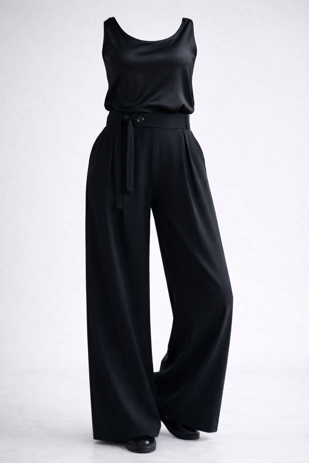 Siv Palazzo Trousers. Calm Precision