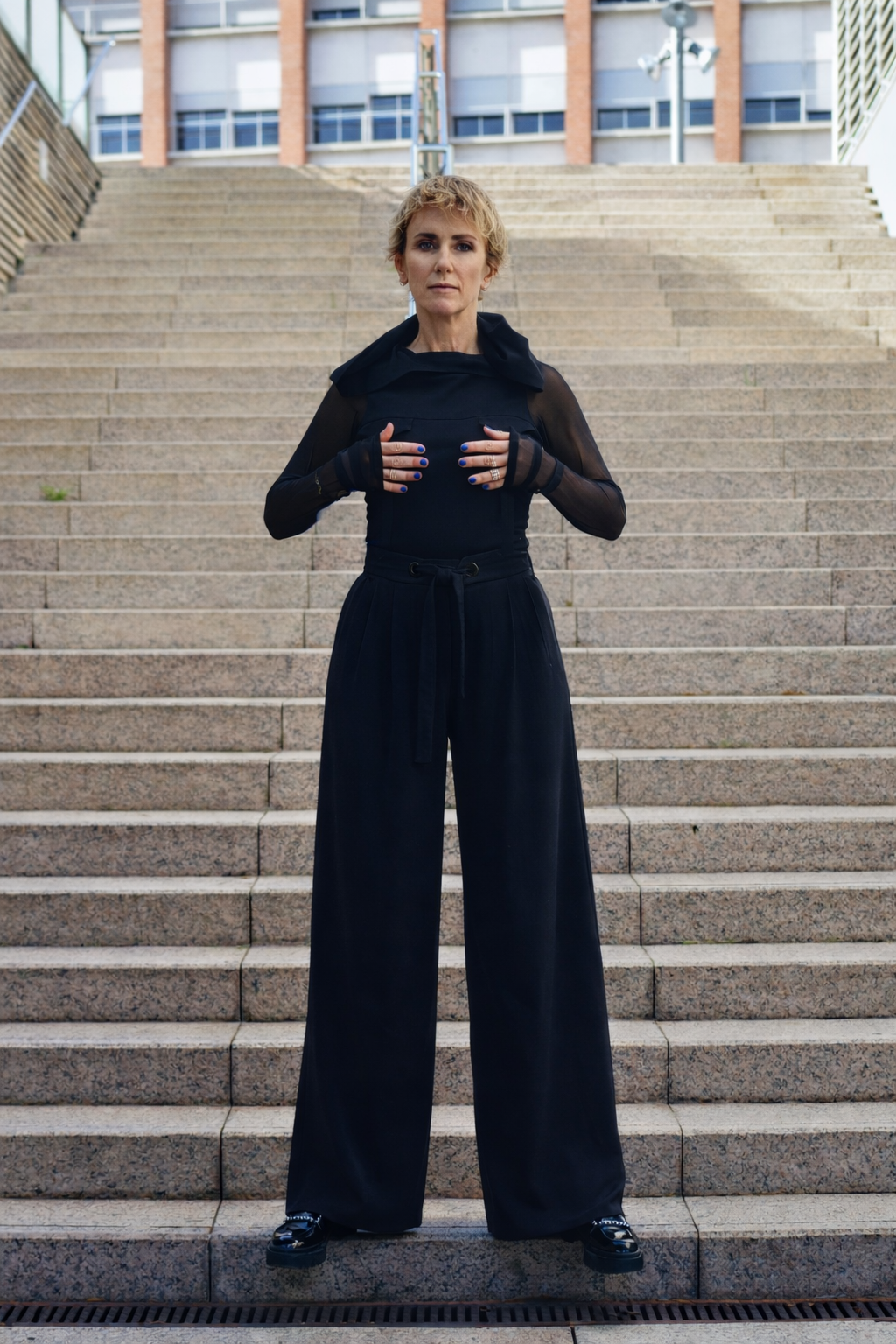 Siv Palazzo Trousers. Calm Precision